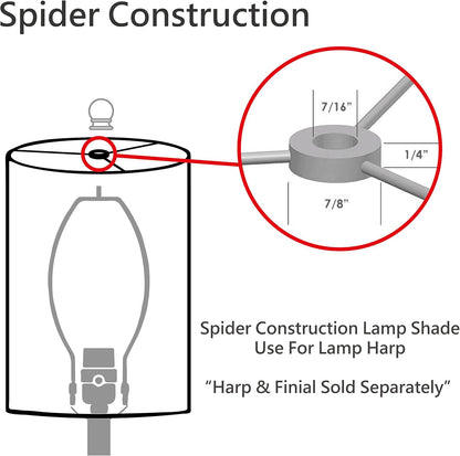 32183A Transitional Empire Shape Spider Construction Lamp Shade, Light Blue, 7" Top X 13" Bottom X 9-1/2" Slant Height4