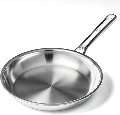 12 Inch Stainless Steel Frying Pan, Large Skillet,Induction Pan | Rivetless & Non-Toxic, Fast & Even Heating, Oven & Dishwasher Safe, Metal Utensil Safe, Perfect for Cooking for Family1