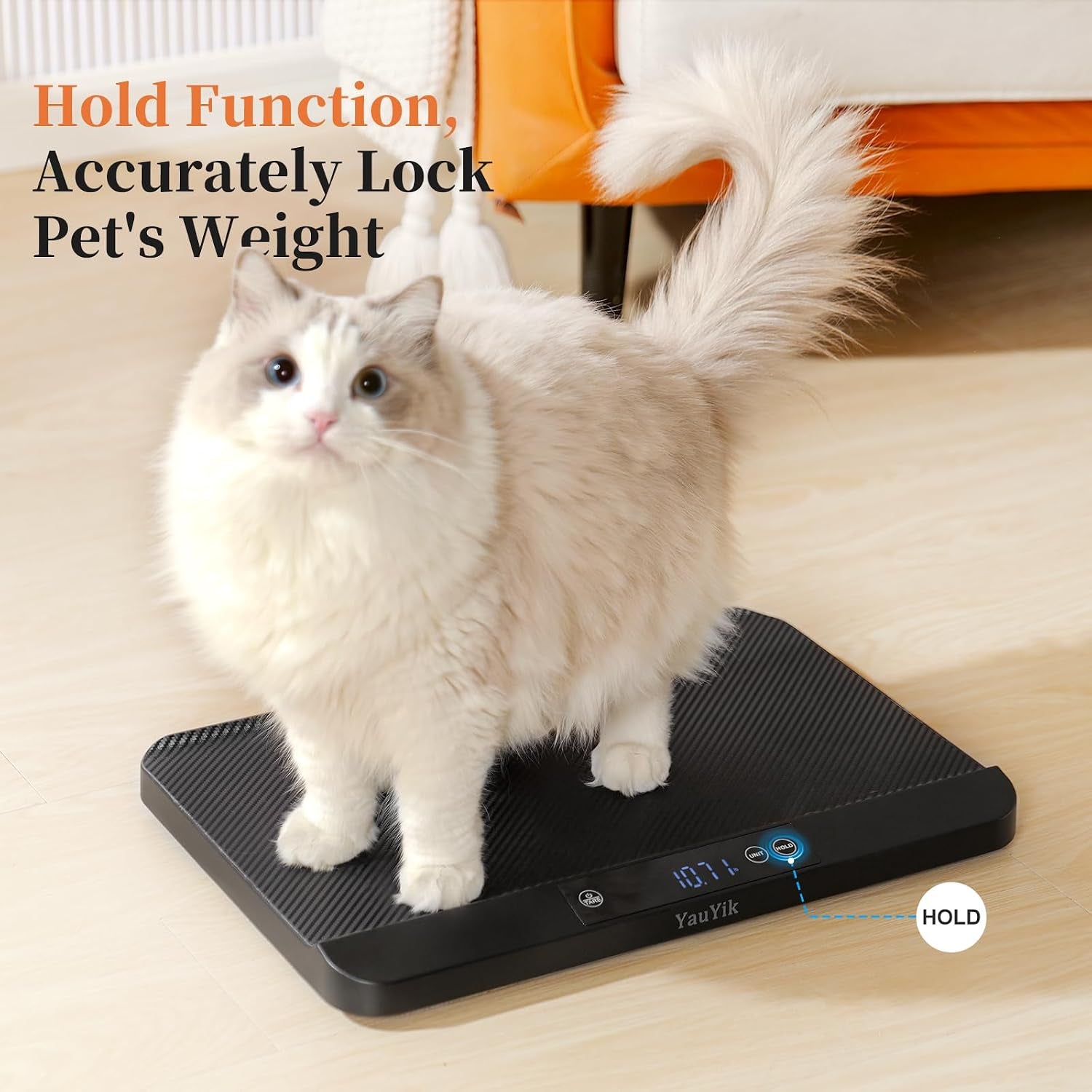 yauyik-digital-pet-scale-baby-scale-with-non-slip-mat-up-to-40kg-black-high-precision-puppy-whelping-scale-for-kittens-and-crawl-pet-5-units-led-display-hold-function-batteries-included