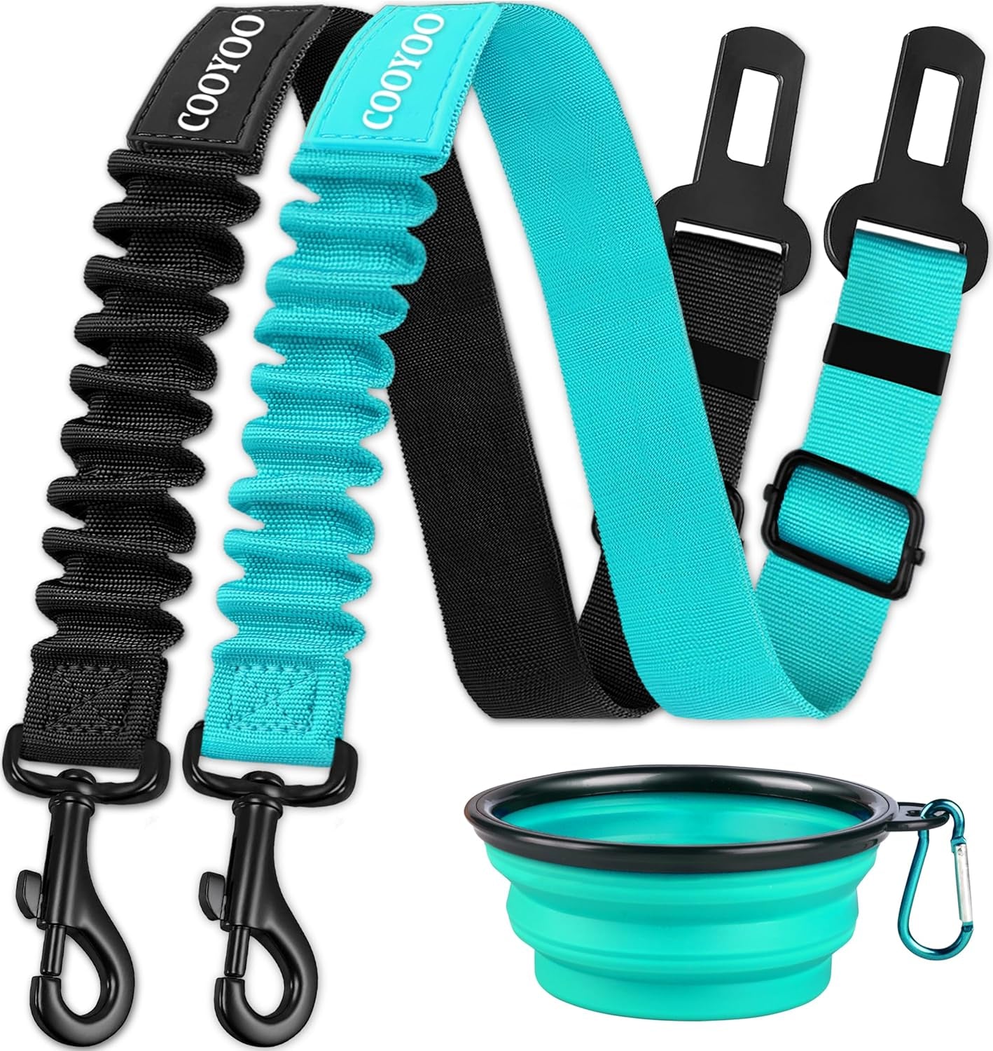 cooyoo-dog-seat-belt-durability-retractable-dog-car-harness-adjustable-dog-seat-belt-for-vehicle-nylon-pet-safety-seat-belts-heavy-duty-elastic-1-pack-black