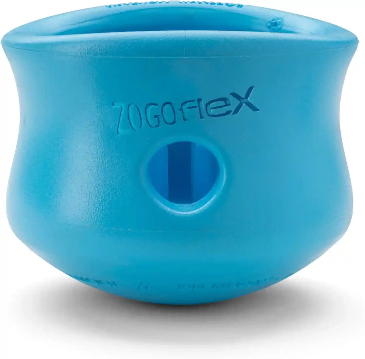 west-paw-zogoflex-toppl-interactive-treat-dispensing-puzzle-dog-toy-for-mental-stimulation-enrichment-holds-kibble-treats-lickable-freezable-dishwasher-safe-made-in-usa-large-aqua-blue