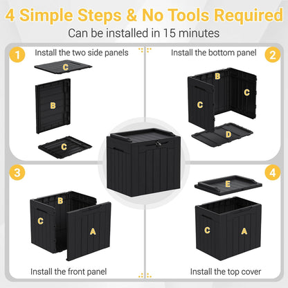 Outdoor Storage Box 31 Gallon Storage Box with Lid for Patio Furniture, Garden Tools, Pool Supplies, Waterproof and UV Resistant, Lockable, Dark Black8