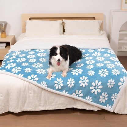 Cute Waterproof Blanket for Dog Cat or Adult, 50"X60", Pink | 3D Textured Flower Pet Blanket for Bed Couch Sofa, Soft Liquid Pee Proof Pet Furniture Protector9