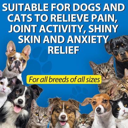 Oil for Dogs & Cats 60Ml,Pet Oil for Pain,Skin,Arthritis Pain,Pain Relief,Calming,Omega 3,6,9 for Dog Emotions,Barking & Dog Joints,Supports & Maintains Healthy Joints (1 Pack, Blue)2