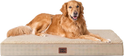 EHEYCIGA Orthopedic Dog Bed Large with Removable Washable Cover,Grey,41X27 | Egg Crate Foam Support,Durable Oxford Fabric,Non-Slip Bottom,Machine Washable,Soft Waterproof Plush Pet Bed Mat for Crate94