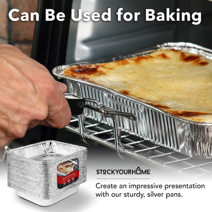 Aluminum Pans 9X13 Disposable Foil Pans (30 Pack) - Half Size Steam Table Deep Trays - Tin Foil Pans Great for Cooking, Heating, Storing, Prepping Food6