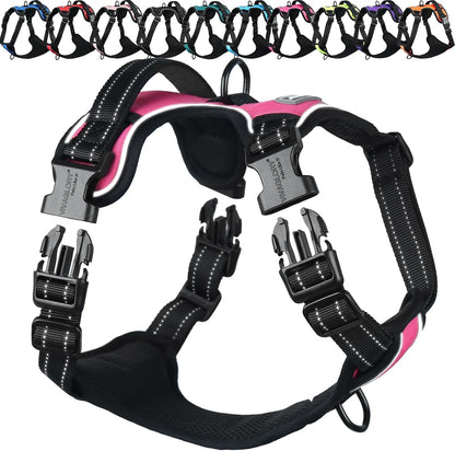 VIVAGLORY No Pull Dog Harness Vest Harness, L, Orange - Patterned | with Handle Front and Back Clip for Training & Pulling, No Pull & Escape Proof Padded Adjustable for Pet Puppy10