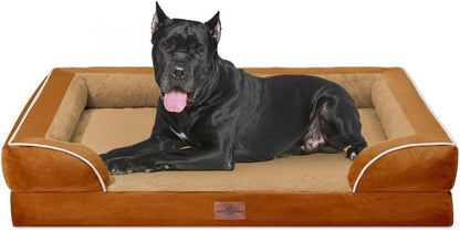 Comfort Expression Orthopedic Dog Bed for Extra Large Dogs with Bolster | Waterproof Dog Couch Bed with Washable Cover & Non-Slip Bottom, Supportive Egg Crate Foam XL Pet Bed, 42X30 Inch137