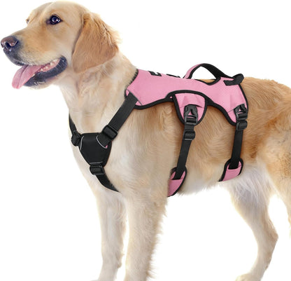 Rabbitgoo Escape Proof Dog Harness for Large, No Pull with Lift Handle | No Escape, Full Soft Padded, Reflective Adjustable Vest, Leash Clip for Walking Hiking Training, Black, Large20