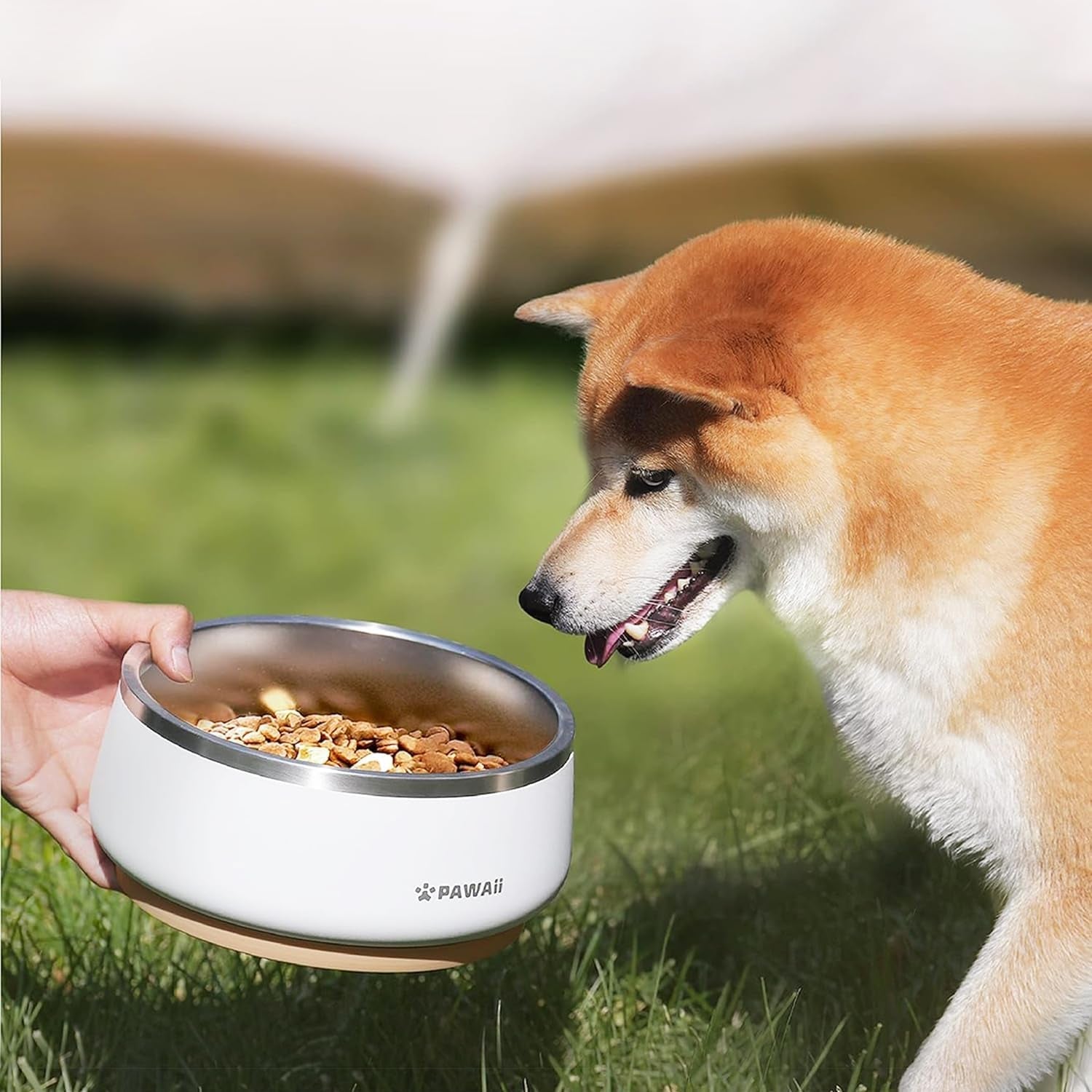 pawaii-dog-bowl-34-oz-stainless-steel-food-and-water-bowl-id-tag-1-pack-double-wall-design-non-slip-rubber-base-dishwasher-safe-smooth-open-design-not-a-slow-feeder-easy-rinse-interior