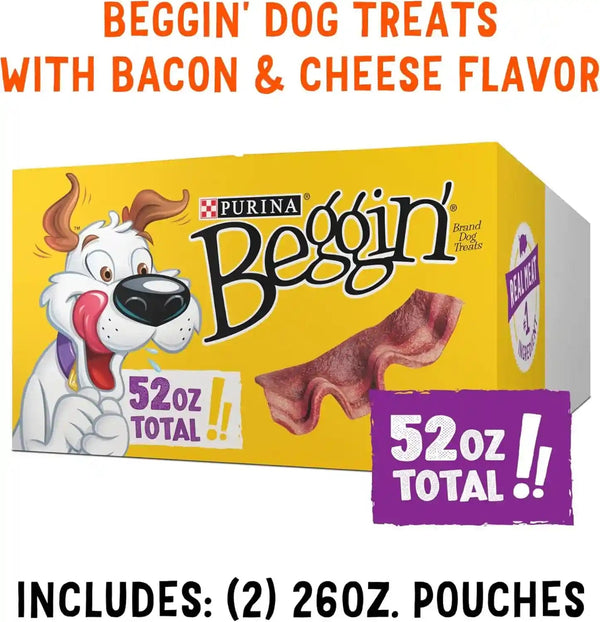 Purina Beggin' Strips with Real Meat Dog Training Treats with Bacon and Cheese Flavors - (Pack of 2) 26 Oz. Pouches6