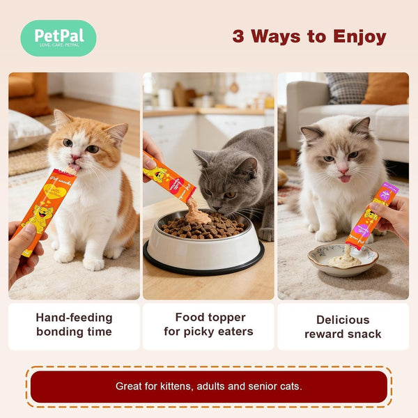 Feline Temptation Squeezable Cat Treats – 30 Count Variety Pack, Multi-Flavor Lickable Snacks, Supports Healthy Hydration, Creamy Texture, Natural Cat Treats for All Breeds6