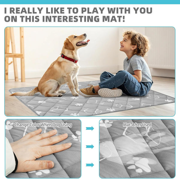 KOOLTAIL Dog Cooling Mat, 35''*23'' Upgraded Endothermic Color Changing Arc-Chill Cooling Fiber for Summer, Non Slip Sleeping Blanket Pet Pads, Washable Non-Toxic Mats for Bed Floor Soft Crate2