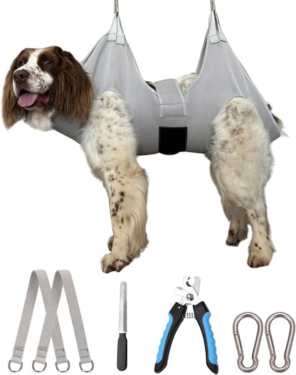 Kkiimatt Dog Grooming Hammock Harness, Small Dog Groming Sling, Gray Dog Hanging Harness for Nail Trimming,Dog Nail Clipping Hanger Restraint Holder8
