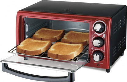 4-Slice Toaster Oven, Red3