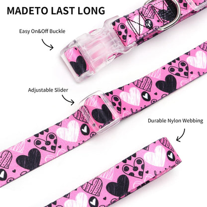 Serijoars Floral Print Puppy Dog Collar for Small Medium Large Dogs Collars with Quick Release Buckle for Girls Female Dog (NO10, S)4