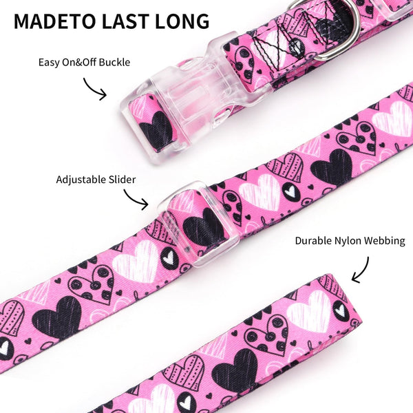 Serijoars Floral Print Puppy Dog Collar for Small Medium Large Dogs Collars with Quick Release Buckle for Girls Female Dog (NO10, S)4