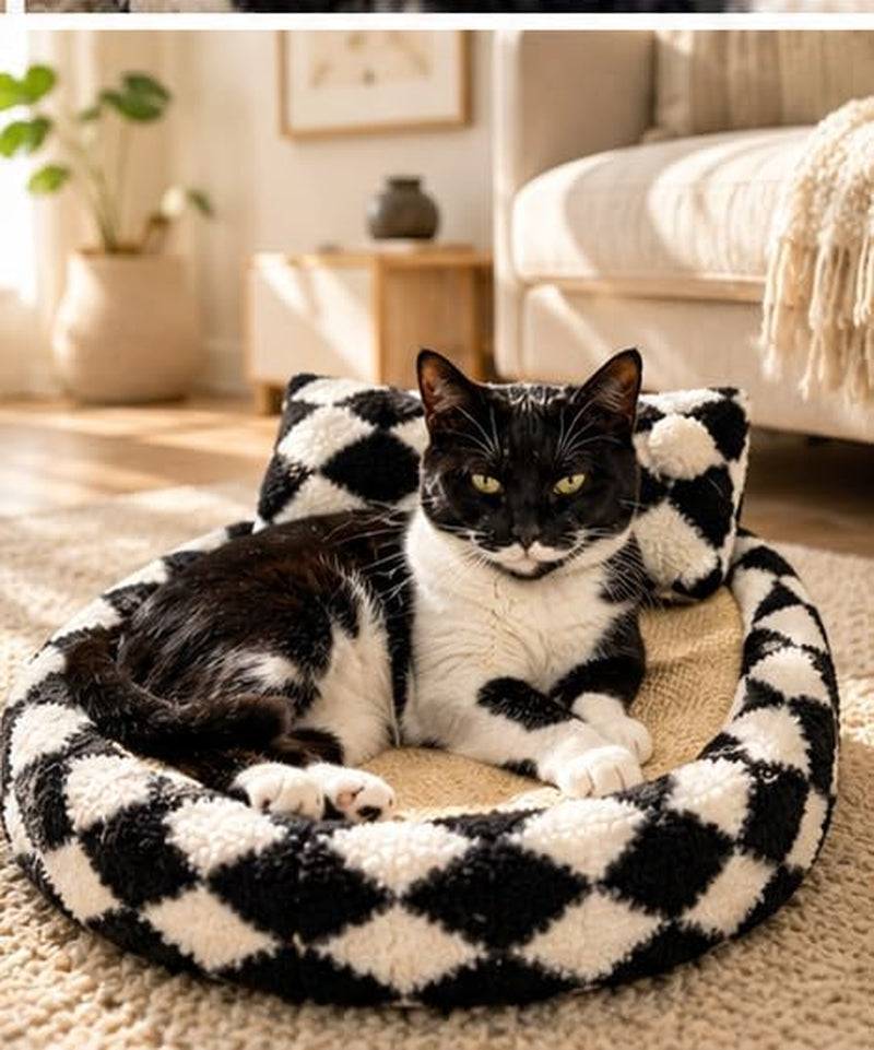 furso-cat-bed-scratcher-lounge-for-indoor-cats-sisal-scratch-pad-with-spring-treat-ball-plush-pillow-play-toy-diamond-design-protects-furniture