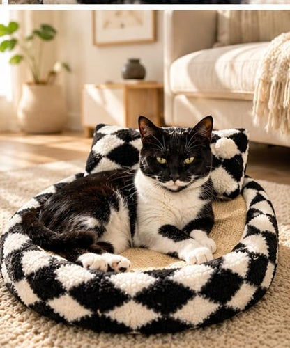 Furso Cat Bed Scratcher Lounge for Indoor Cats – Sisal Scratch Pad with Spring Treat Ball, Plush Pillow & Play Toy | Diamond Design | Protects Furniture18