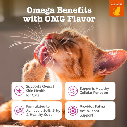 Zesty Paws Omega Cat Mousse Squeezable Cat Supplement - with Seaweed, Omega Fatty Acids, Antioxidants Vitamins & Minerals - Skin & Coat Support for Cats - Tuna Fish Flavor - 18 Count2