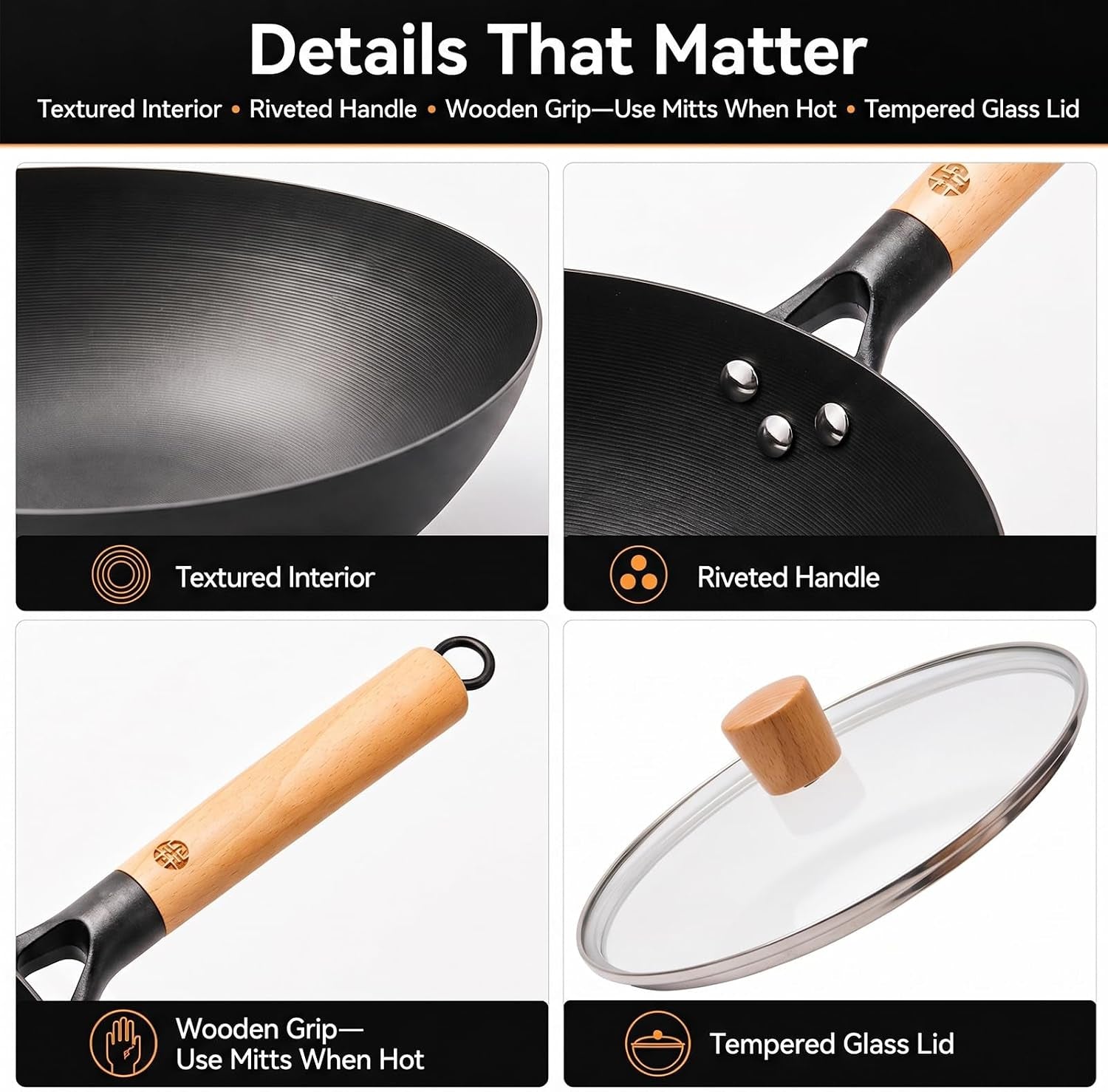 12-6-inch-carbon-steel-wok-pan-with-glass-lid-and-spatula-nitrided-flat-bottom-wok-set-uncoated-stir-fry-pan-for-2-4-servings-gas-electric-ceramic-and-induction-cooktops