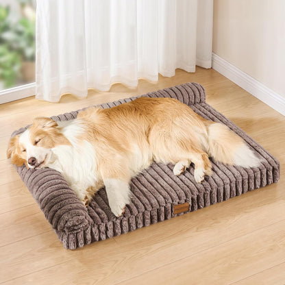 Orthopedic Calming Large Dog Bed Pet Sofa Bed 36''X24'' Grey | 2-Sided Pet Couch Large Sized Dog, Soft Egg-Crate Foam Dog Mat, Waterproof Removable Washable Cover, Nonskid Bottom Cat Bed16