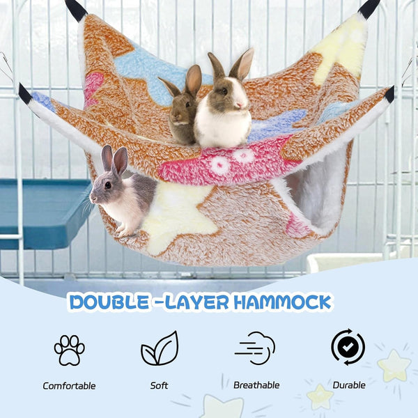 Yedsintu 3 Pcs Guinea Pig Hammock, Rat Ferret Hanging Hammock Guinea Pig Accessories for Small Animals Chinchilla Parrot Sugar Glider Ferret Hamster Squirrel (11"×11")6