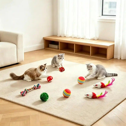 46 PCS Cat Toys for Indoor Cats, Kitten Toys with Cat Spring Toy, Mint Catnip with Crinkle Mouse Ball for Indoor Cats Kittens Exercise7