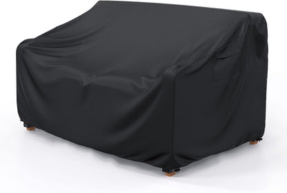 2-Seater Outdoor Patio Sofa Cover Waterproof 60"W×34"D×30"H Black | Outdoor Couch Cover, Heavy-Duty All-Weather Protection from Rain and UV for Outdoor Patio Furniture; Fits Sofa and Loveseat1