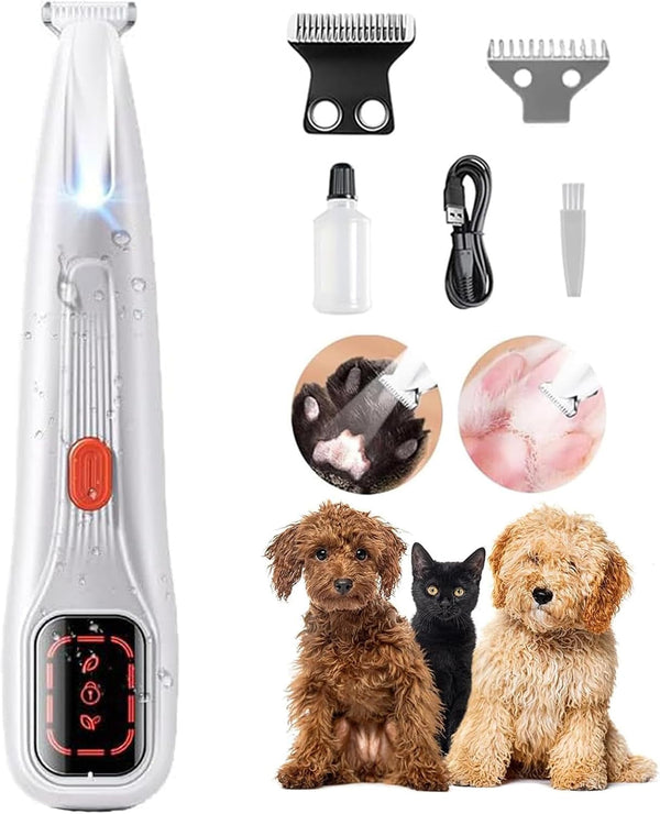 2026 New Pet Precision Trimmer, Dog Paw Trimmer with LED Light, Ultra Quiet | IP68 Waterproof, Dual-Speed Motor, Suit for Trimming Paw, Ear, Face, Butt, Eyebrows, USB Rechageble10