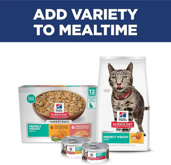 Hill'S Science Diet Adult Perfect Weight Dry Cat Food | #1 Veterinarian Recommended, Chicken Recipe, 7 Lb. Bag10