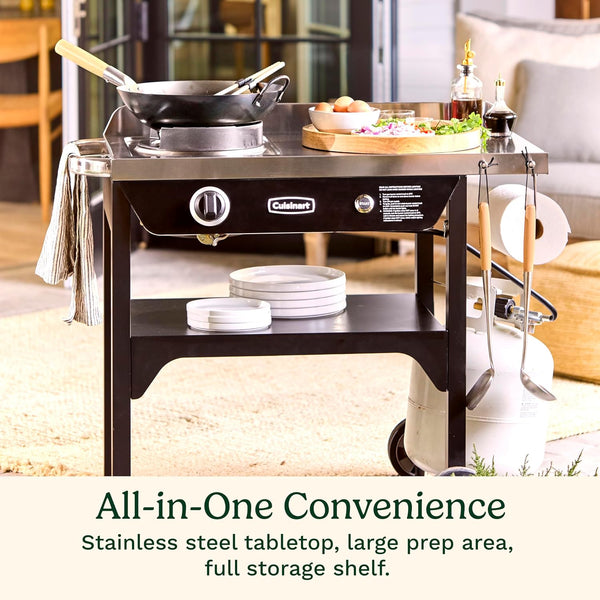 Outdoor Wok Station with Rear Wheels, 14" Steel Pan, 50,000 BTU6
