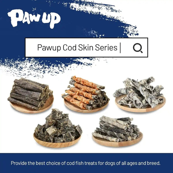 PAWUP Dog Treat Chicken Wrapped Cod Skins, Fish Chews Rolls for Medium Dogs, Healthy, Rawhide-Free, 12.5 Oz6
