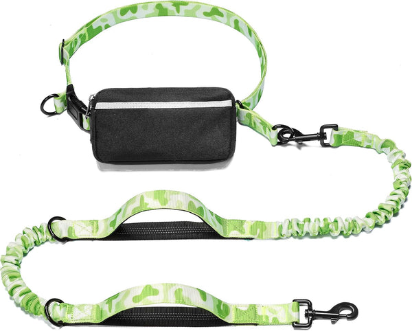Iyoshop Hands Free Dog Leash with Zipper Pouch, Dual Padded Handles and Durable Bungee for Walking, Jogging and Running Your Dog (Large, 25-120 Lbs, Black)18