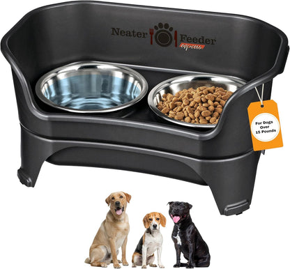 Neater Feeder Express Mess Proof Dog Bowls Elevated for Small Breeds under 15 Lb, Made in USA, No Spill Raised Dog Food Bowl Stand, Stainless Steel Food and Water Bowl Set, Feeding Station, Cappuccino12