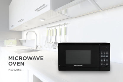 MW9255B Countertop Microwave Oven, 6 Pre-Programmed Settings, Removable Glass Turntable and Child Safety Lock, 0.9 Cu Ft, 900W, Black5