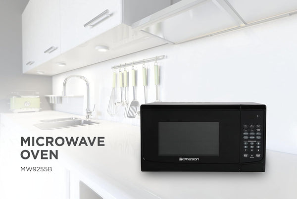 MW9255B Countertop Microwave Oven, 6 Pre-Programmed Settings, Removable Glass Turntable and Child Safety Lock, 0.9 Cu Ft, 900W, Black5