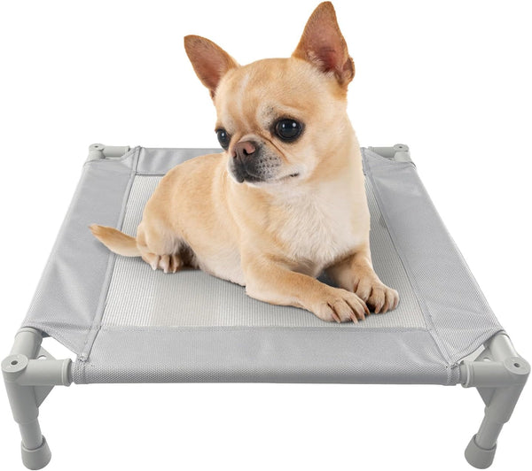 Pozico Elevated Pet Bed with Breathable Mesh for Small Cat and Dog, Raised Cooling Pet Cot for Puppy and Kitty, 18.9X18.9 Inch (Black Bed)14