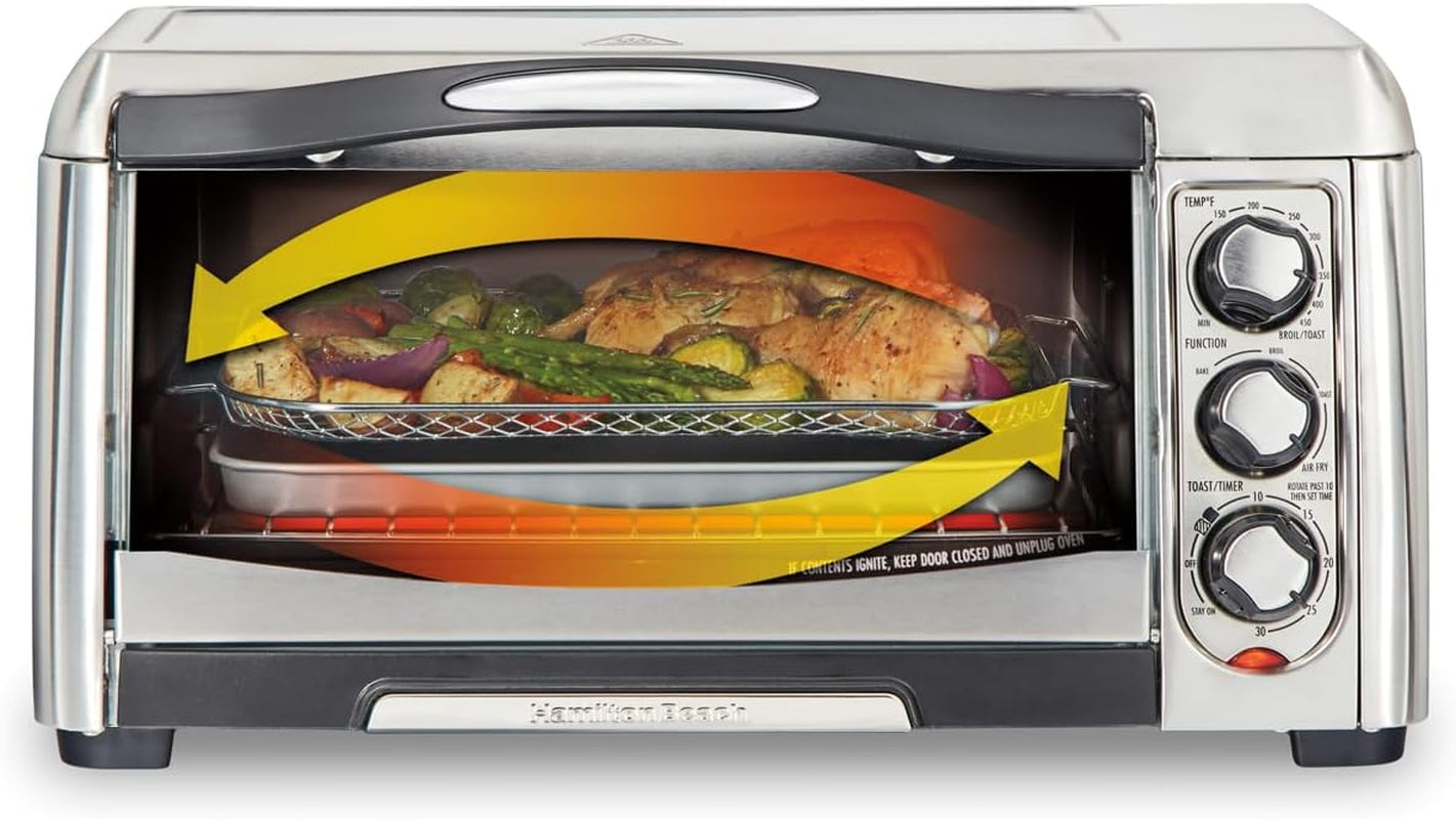 air-fryer-countertop-toaster-oven-with-large-capacity-fits-6-slices-or-12-pizza-4-cooking-functions-for-convection-bake-broil-easy-access-sure-crisp-stainless-steel-31323