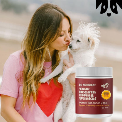 OH NORMAN! Dog Dental Finger Wipes, Fresh Breath, Vet Developed, 50 Ct | Vet-Reviewed Finger Wipes with Peppermint & Green Tea Extract Remove Plaque & Freshen Breath. No-Fuss Dental Cleaning5