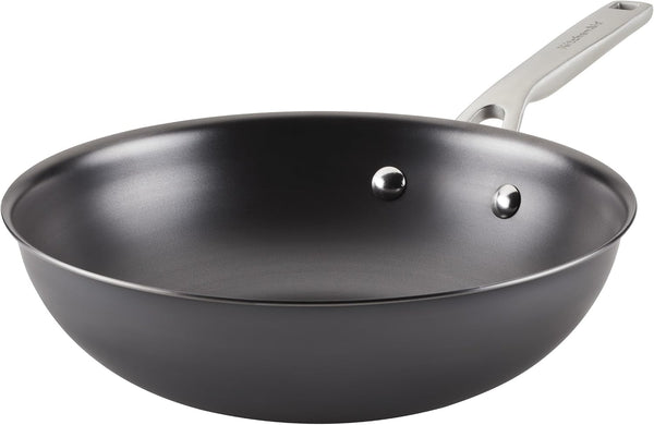Kitchenaid NITRO Carbon Steel Wok, 10-Inch Nitrided Carbon Steel Pan, Stir Fry Pan, Gray1
