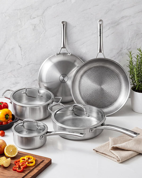 Titanium Cookware Set, 8-Piece Pots and Pans Set, Non-Stick with Lid, Pfas/Pfoa/Ptfe-Free, Dishwasher & Oven Safe, Compatible with Gas & Induction Cooktops3