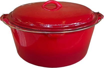 Red Enamel Coated Cast Iron Dutch Oven 9 Qt1