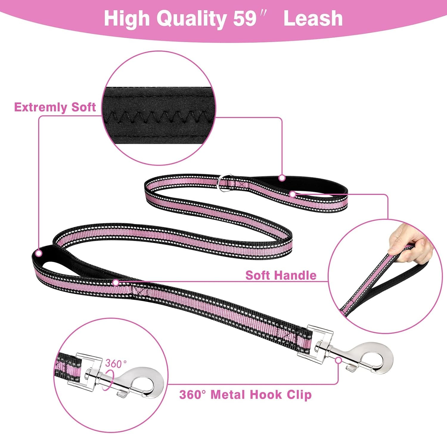 winsee-pet-harness-collar-and-leash-set-all-in-one-reflective-dog-harness-no-pull-with-adjustable-buckles-for-puppies-small-medium-large-and-extra-large-dogs-large-pink