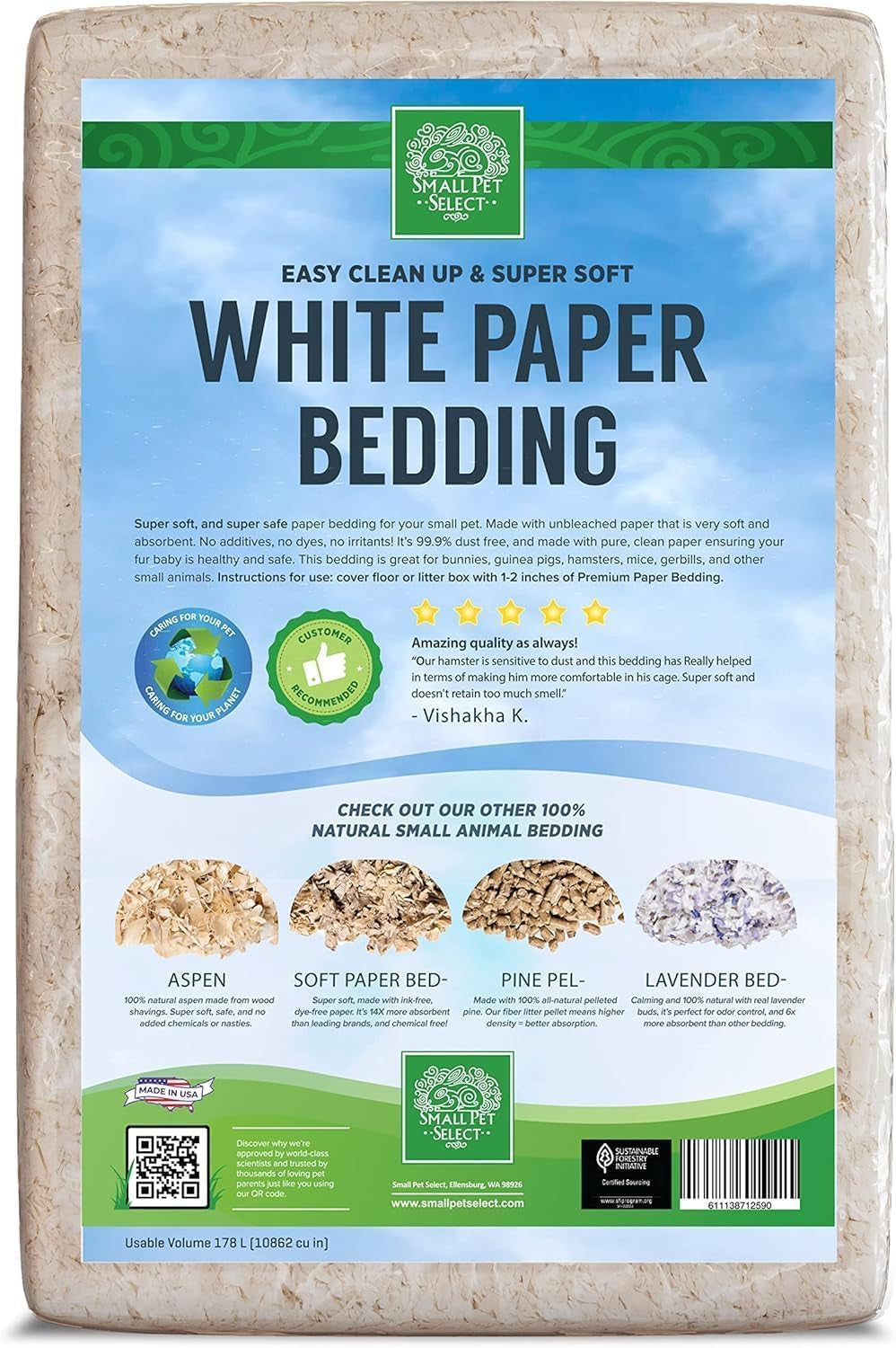 small-pet-select-unbleached-white-paper-bedding-178l-soft-absorbent-natural-bedding-odor-control-made-in-usa-for-guinea-pigs-rabbits-hamsters-small-pets