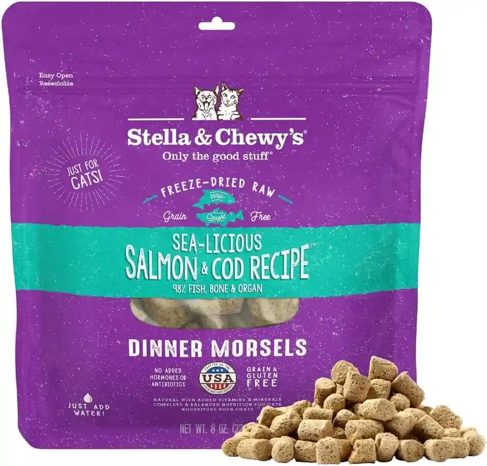 stella-chewys-freeze-dried-raw-cat-dinner-morsels-premium-chicken-recipe-with-98-cage-free-meat-organs-natural-grain-free-cat-kitten-food-made-in-usa-18-oz