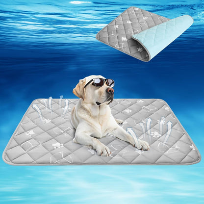 KOOLTAIL Dog Cooling Mat, 35''*23'' Upgraded Endothermic Color Changing Arc-Chill Cooling Fiber for Summer, Non Slip Sleeping Blanket Pet Pads, Washable Non-Toxic Mats for Bed Floor Soft Crate1
