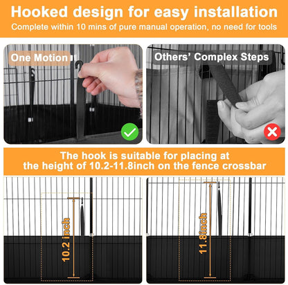 Tresbro Guinea Pig Cage Liner with One-Hand Release Hook & Thickened Corner, 48''L X 24''W Waterproof & Washable Mat (Without Cage) for C&C Grids Guinea Pig Hedgehog Bunny Habitat, Rabbit Cage Liner3