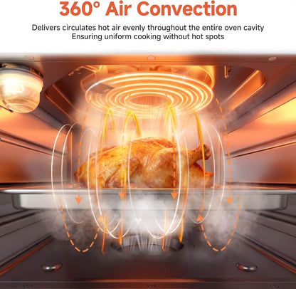 Air Fryer Toaster Oven Combo – 11-In-1 Countertop Convection Steam Oven with Air Fryer, Steam, Dual Cook, Bake, Roast, Dehydrate, 90–430°F, Self-Cleaning, 16Qt Capacity5