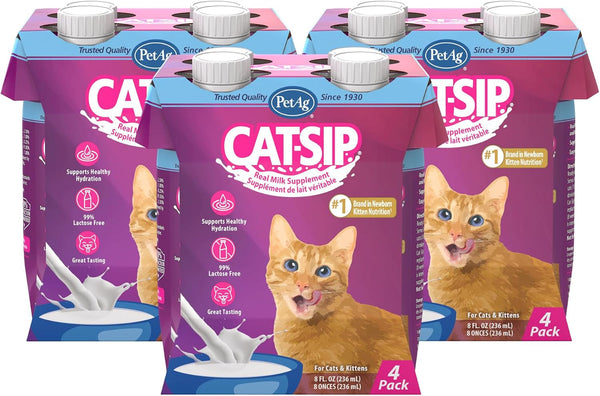 Pet-Ag Cat-Sip Real Milk - 8 Oz, 4 Pack - Ready-To-Feed Snack for Cats & Kittens - Easy to Digest with 99% Lactose-Free, Low-Fat Grade a Milk - Encourages Hydration7